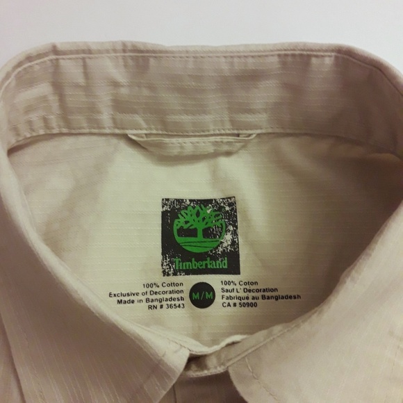 Bundle “3 x $20" TIMBERLAND Men's S/S Button Down Cotton Cream Shirt M - Picture 3 of 8